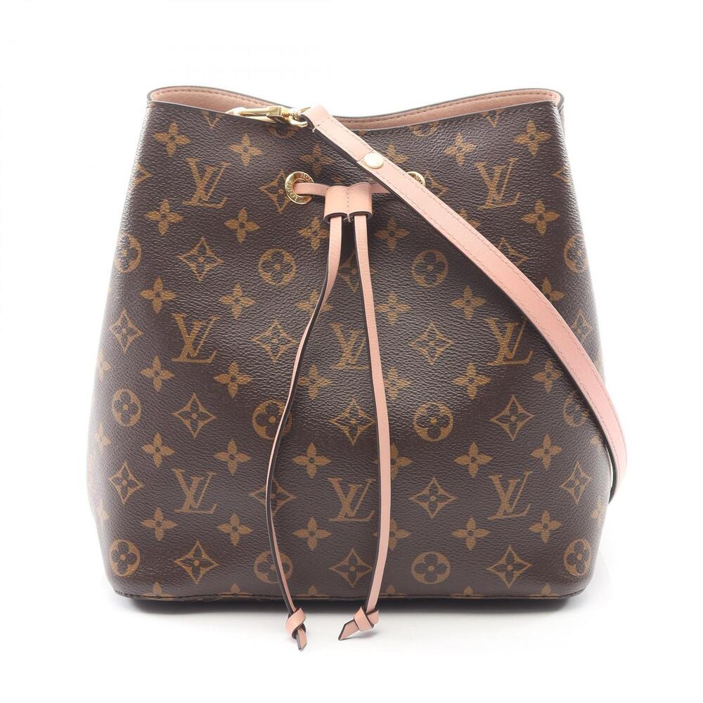 Louis Vuitton NeoNoe Shoulder Bag Canvas Leather Monogram Brown Pink